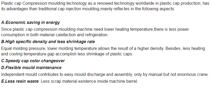 Plastic Cap Compression Molding Machine